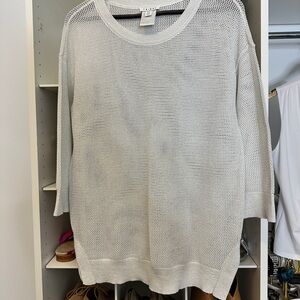 Tribal Silver Mesh Crew Neck Sweater